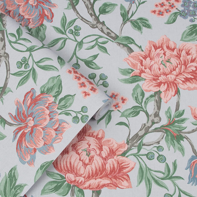 Red Barrel Studio® Laura Ashley Tapestry Floral 18' L x 20.5" W Peel